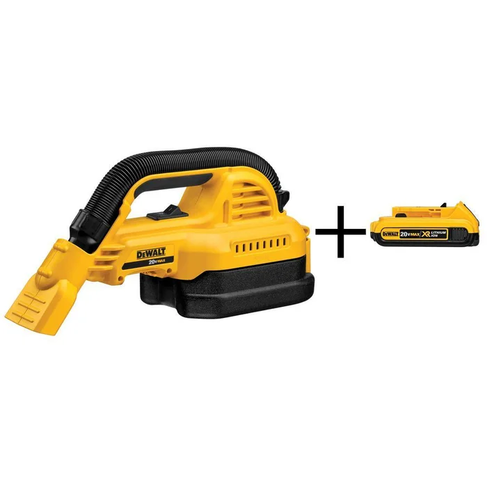 DEWALT DCV517Bwb 20V MAX Cordless 1/2 Gal. Wet/Dry Portable Vacuum and (1) 20V MAX Compact Lithium-Ion 2.0Ah Battery
