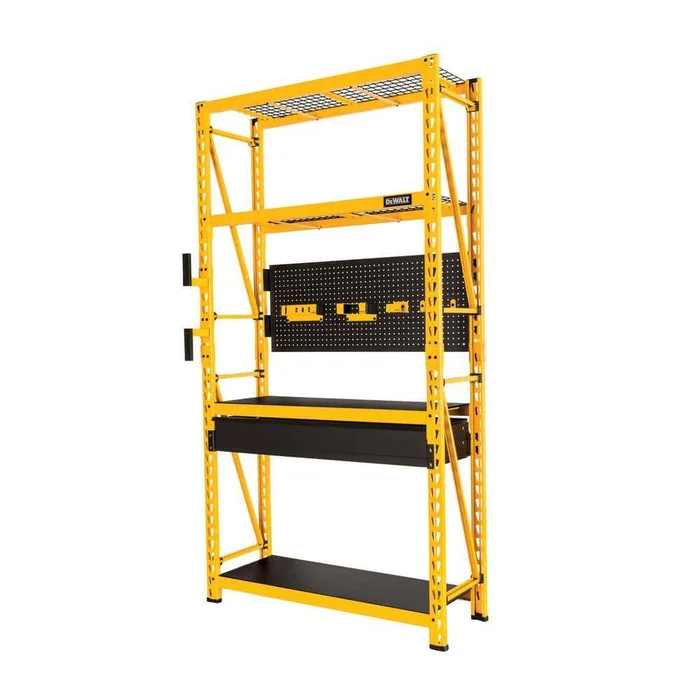 DEWALT DXST6000WB Yellow 4-Tier Steel Garage Storage Shelving Unit (50 in. W x 94 in. H x 18 in. D)