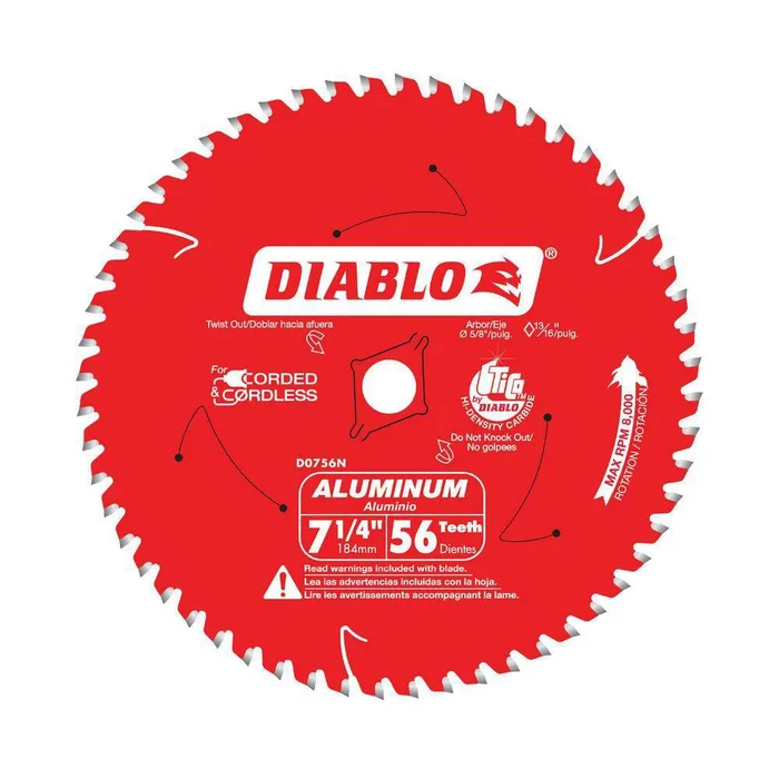 DIABLO 7-1/4in. x 56-Teeth Circular Saw Blade for Thick Aluminum