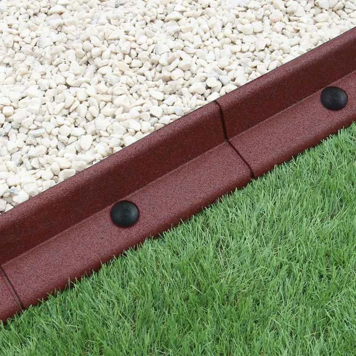 Flexible Lawn Edging Garden Border Grass Pathways Path Edge Vegetable Plot Flowerbed Raised Borders Rubber Artificial Grass Terracotta | Pack of 18 x 1.2m