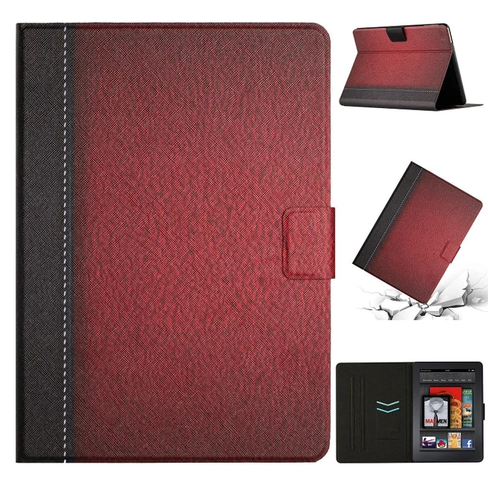 For Amazon Kindle Paperwhite 5 Stitching Solid Color Smart Leather Tablet Case(Red)