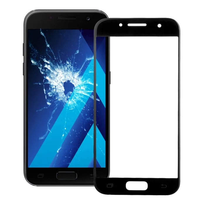 For Galaxy A5 (2017) / A520 Front Screen Outer Glass Lens (Black)