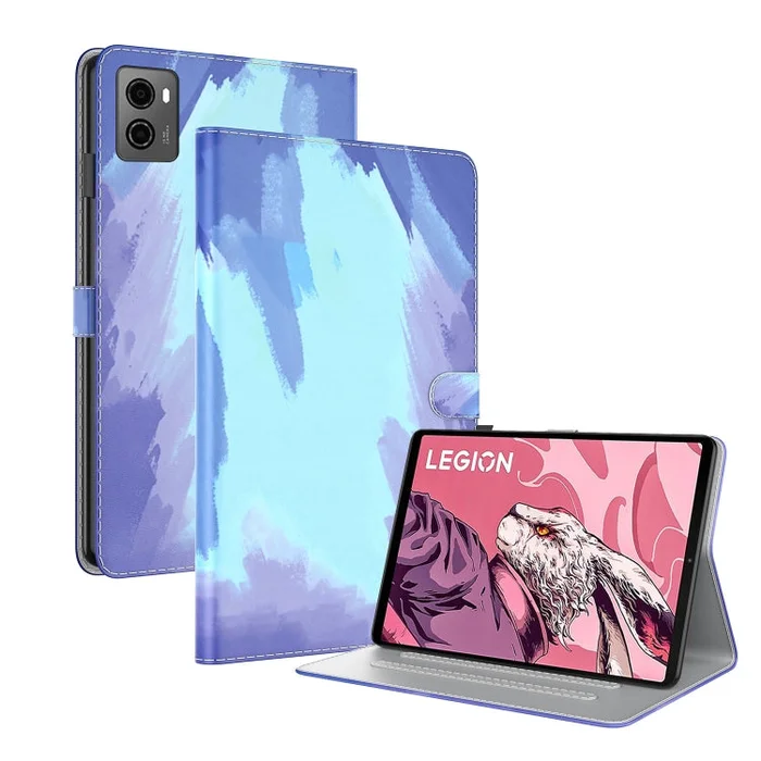 For Lenovo Legion Y700 2023 Watercolor Pattern Flip Leather Tablet Case(Winter Snow)