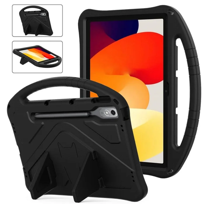 For Lenovo Tab P12 EVA Shockproof Tablet Case with Holder(Black)