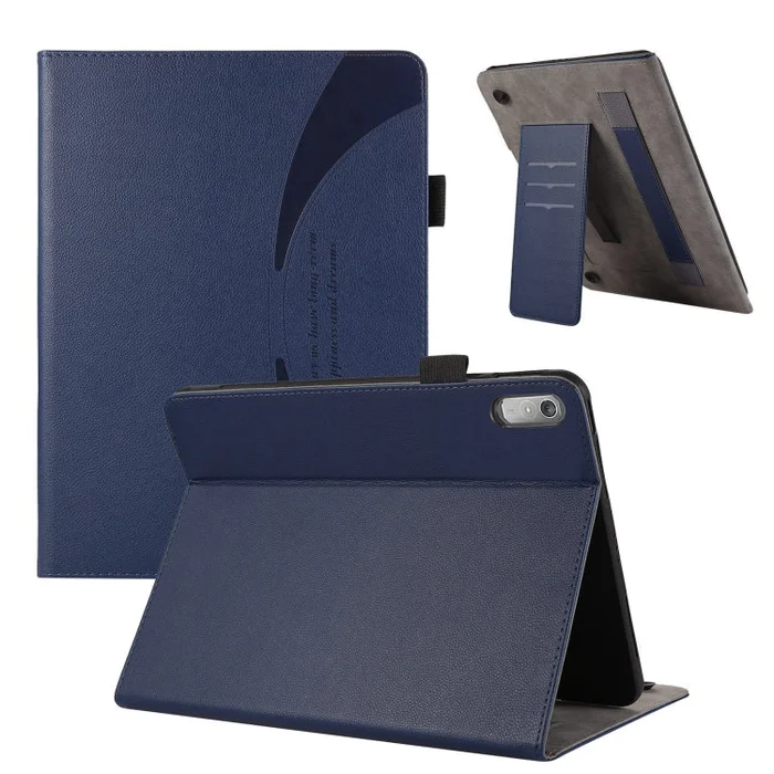 For Lenovo Xiaoxin P11 Pro 10.5 Litchi Texture Leather Sucker Tablet Case(Dark Blue)