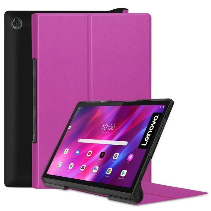 For Lenovo Yoga Tab 11 / YT-J706X Custer Texture Horizontal Flip PU Leather Case with Holder & Sleep / Wake-up Function(Purple)