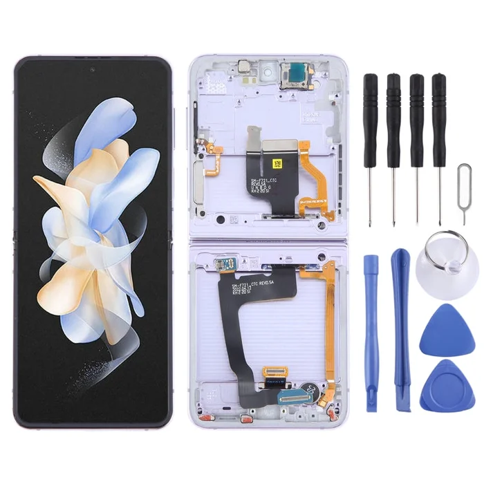 For Samsung Galaxy Z Flip4 SM-F721 Original LCD Screen Digitizer Full Assembly with Frame (Purple)