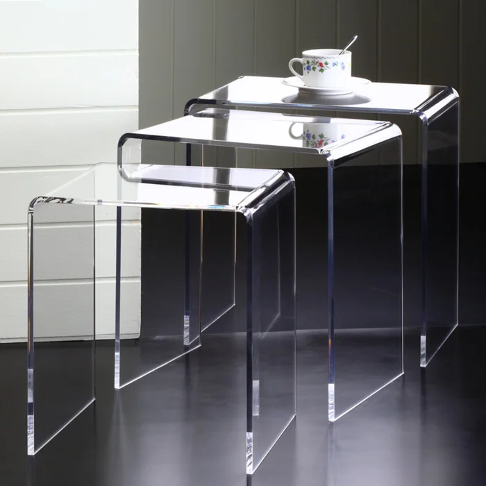 Fox Hill Trading Acrylic Nesting Side Tables -Set of 3
