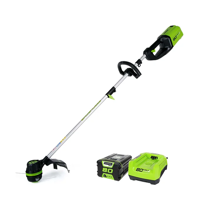 Greenworks Pro 80-volt Max 16-in Straight Shaft Battery String Trimmer 2 Ah (Battery and Charger Included)