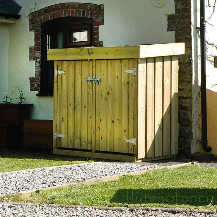 Grow Top Double Wheelie Bin Store with Doors – NEW!