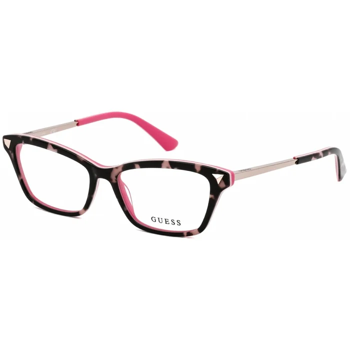 Guess Men’s Eyeglasses – Clear Lens Pink/Black/Silver Cat Eye Plastic | GU2797 074