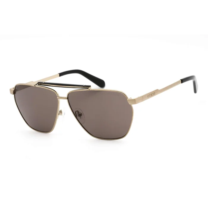 Guess Men’s Sunglasses – Dark Brown Lens Full Rim Gold and Black Frame | GU00053 33A
