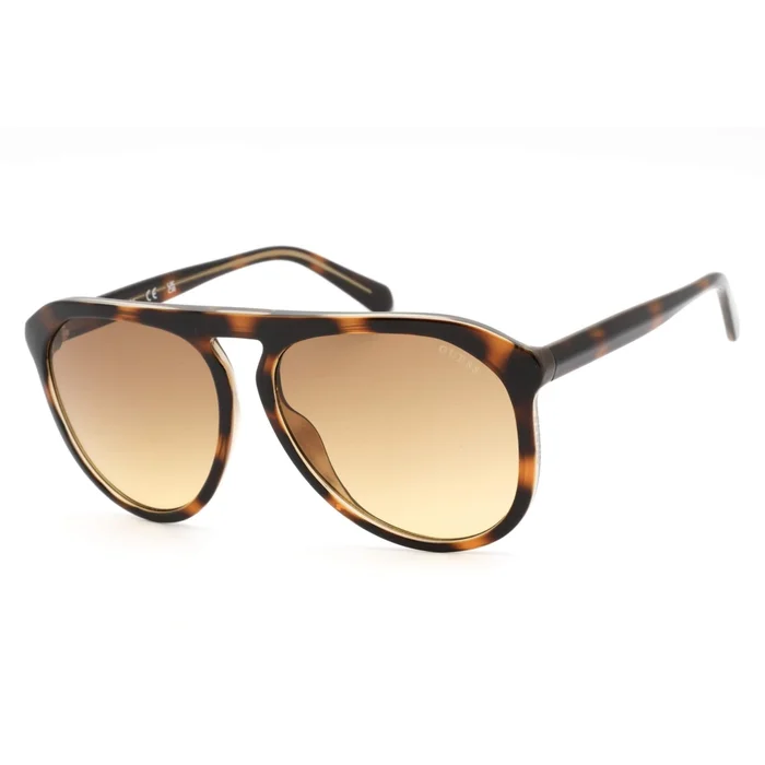 Guess Men’s Sunglasses – Gradient Lens Dark Havana Pilot Plastic Frame | GU00058 52F