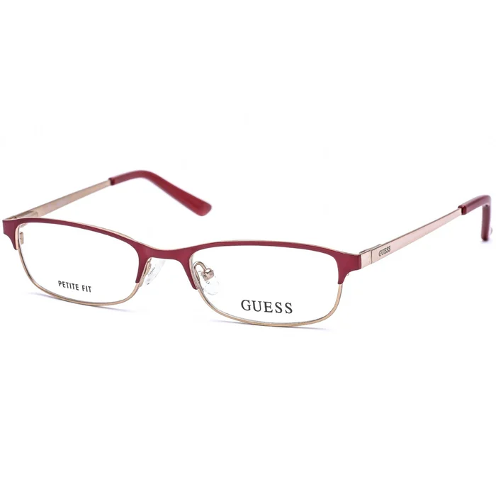 Guess Unisex Eyeglasses – Adjustable Nose Pads Shiny Pink/Red Metal Frame | GU2544 072