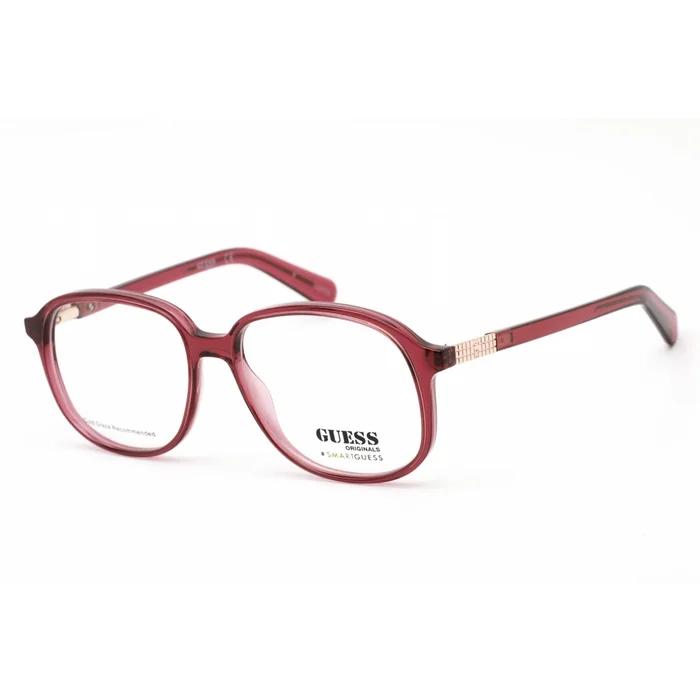 Guess Unisex Eyeglasses – Clear Demo Lens Bordeaux Square Plastic Frame | GU8255 071