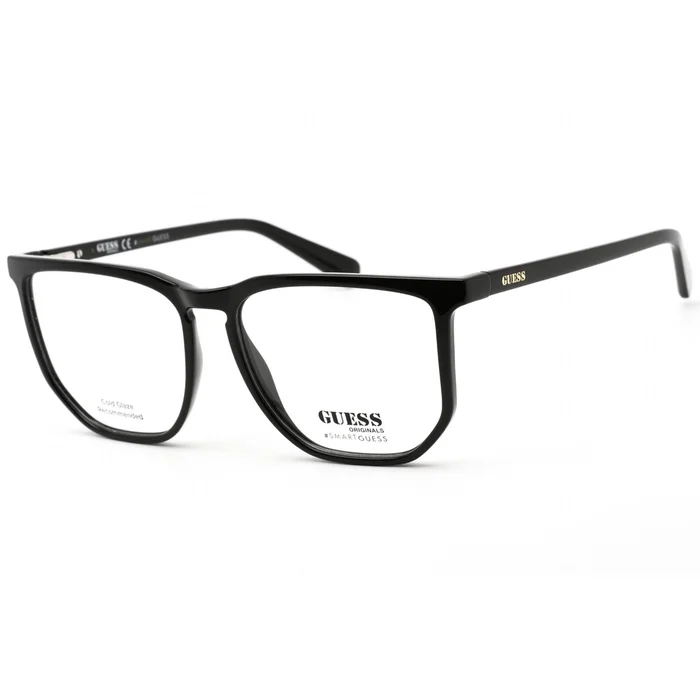 Guess Unisex Eyeglasses – Clear Demo Lens Shiny Black Square Frame | GU8237 001