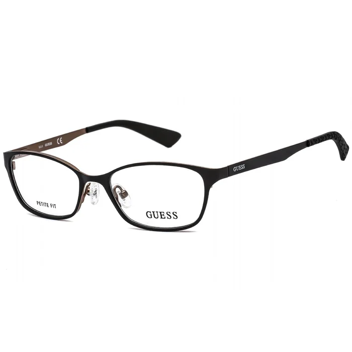 Guess Unisex Eyeglasses – Clear Lens Matte Black Rectangular Metal Frame | GU2563 002