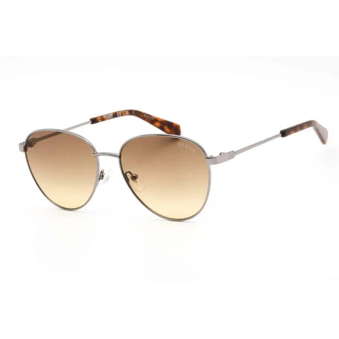 Guess Unisex Sunglasses – Gradient Brown Lens Metal Oval Shape Frame | GU8257 10F
