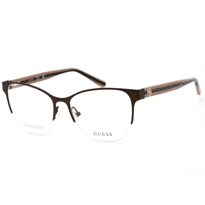 Guess Women’s Eyeglasses – Clear Demo Lens Matte Dark Brown Square | GU2873 049