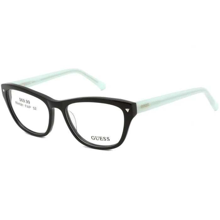 Guess Women’s Eyeglasses – Full Rim Black/Blue Cat Eye Plastic Frame | GU 2452 BKBL