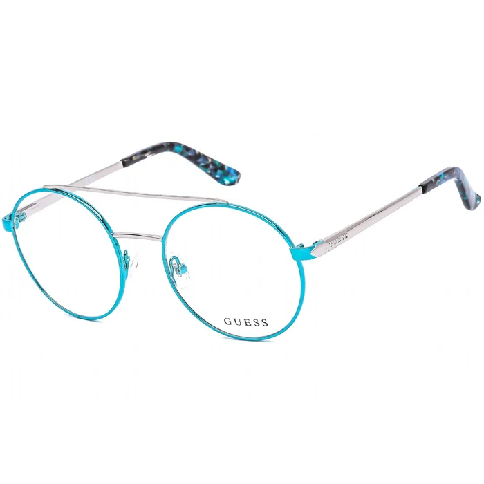 Guess Women’s Eyeglasses – Full Rim Pads Shiny Light Blue/Silver Frame | GU2714 084