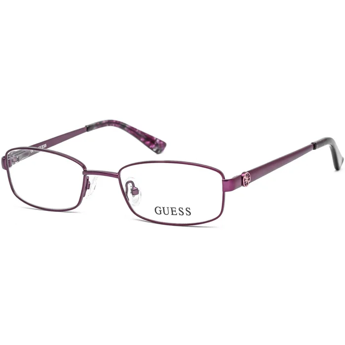 Guess Women’s Eyeglasses – Matte Violet Rectangular Shaped Metal Frame | GU2524 082