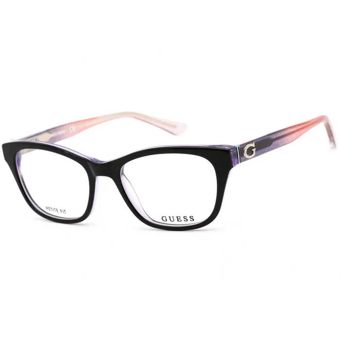Guess Women’s Eyeglasses – Shiny Black/Purple/Pink Cat Eye Shaped Frame | GU2678 001