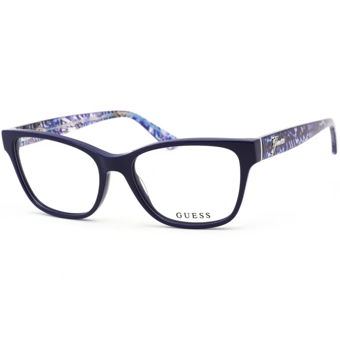 Guess Women’s Eyeglasses – Shiny Blue Rectangular Shaped Plastic Frame | GU2781 090
