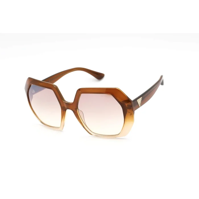Guess Women’s Sunglasses – Brown Mirror Lens Plastic Geometric Frame | GU7786 47G