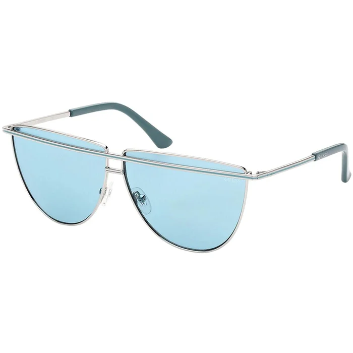 Guess Women’s Sunglasses – Full Rim Silver and Blue Pilot Shape Frame | GU7852 10V