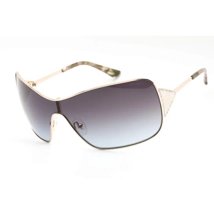 Guess Women’s Sunglasses – Gradient Brown Lens Gold Metal Shield Frame | GU7876 32F