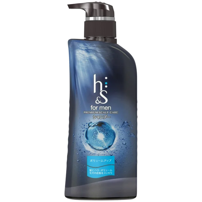 h&s for men medicated shampoo volume up premium scalp care body pump 370ml