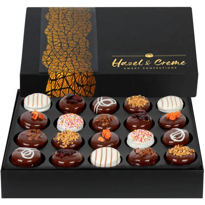 Hazel & Creme Chocolate Cookie Gift Box – Chocolate Covered Cookies Gift Basket – Easter Gourmet Gifts
