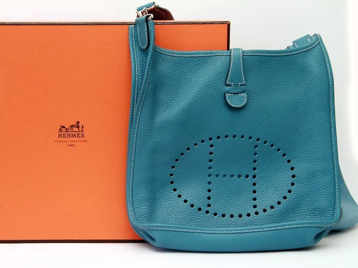 Hermes Evelyn Bag in Blue Togo Leather
