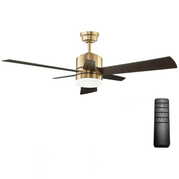 Home Decorators Collection 56024 Hexton 52 in. Indoor Integrated LED Brushed Gold Ceiling Fan
