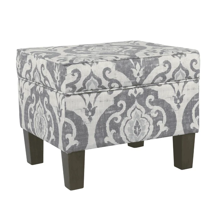 Homepop Home Decor, Upholstered Modern Rectangular Storage Ottoman, Suri Blue