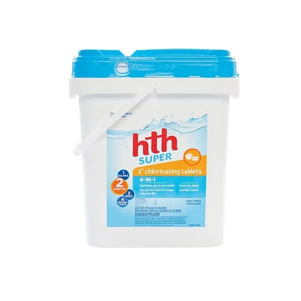 HTH 42011 Super 3″ Tablets Swimming Pool Chlorine, 15 lbs