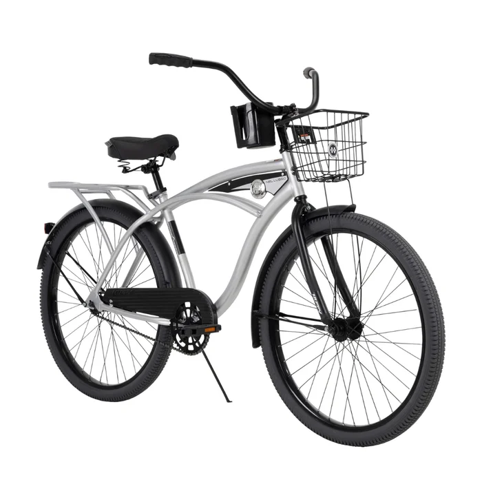 Huffy 26″ Nel Lusso Men’s Beach Cruiser Bike, Basket, Cargo Rack, Adult Ages 13+