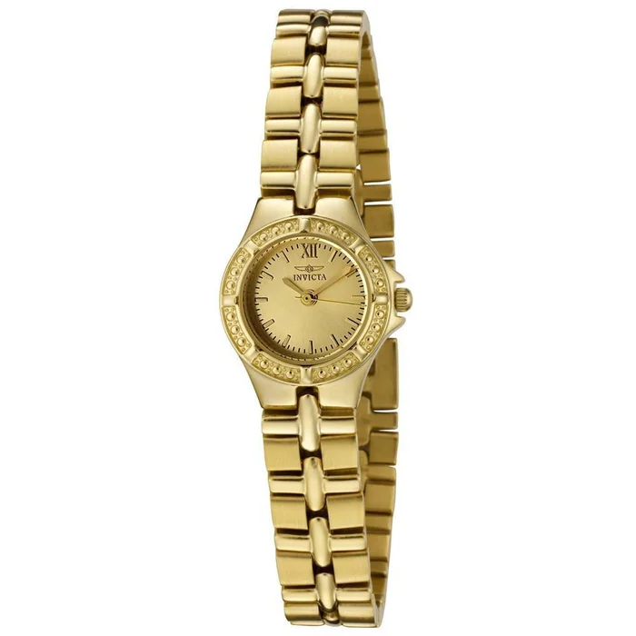 Invicta 0137 Women’s Wildflower Gold Tone Dial Yellow Gold Plated Steel Bracelet Watch