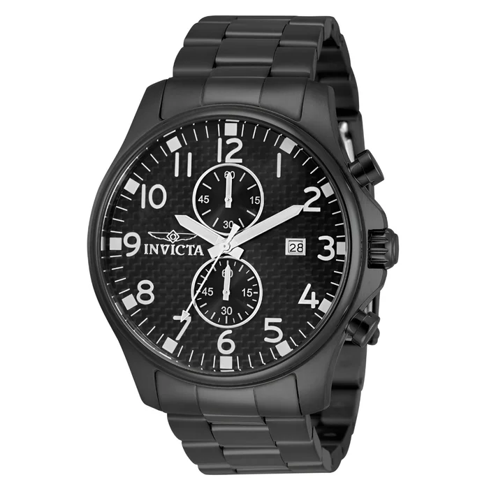Invicta 0383 Men’s Oversized Quartz Chronograph Carbon Fiber Dial Watch