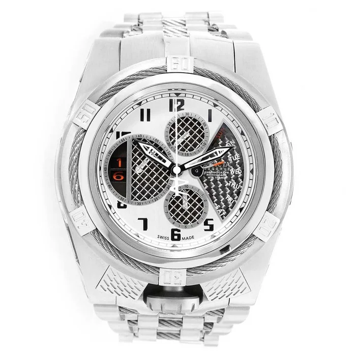 Invicta 16318 Men’s Bolt Zeus Reserve Chrono Black & Silver Dial Steel Bracelet Watch