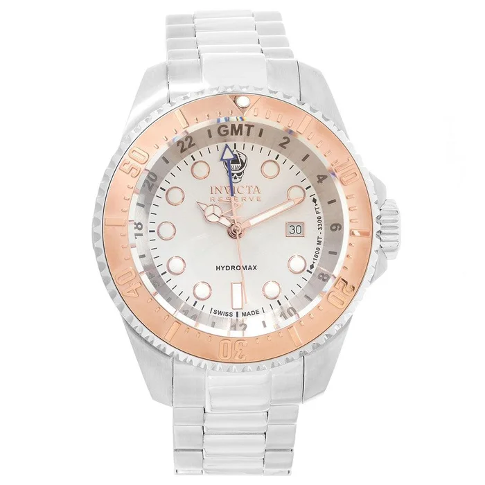 Invicta 16964 Men’s Hydromax Reserve Silver Dial Steel Bracelet GMT Dive Watch