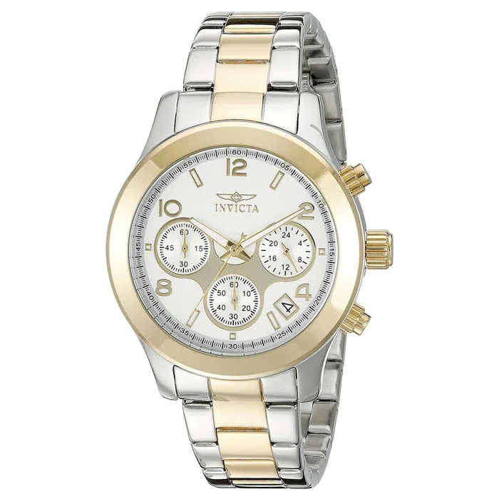 Invicta 19219 Women’s Angel Silver Dial Two Tone Steel Chronograph Quartz Watch
