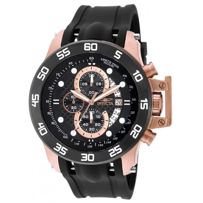 Invicta 19254 Men’s I-Force Quartz Black Rubber Strap Black Dial Multifunction Chrono Watch