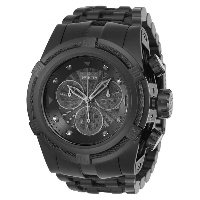 Invicta 23915 Men’s Chrono Black IP Steel Black Dial Watch