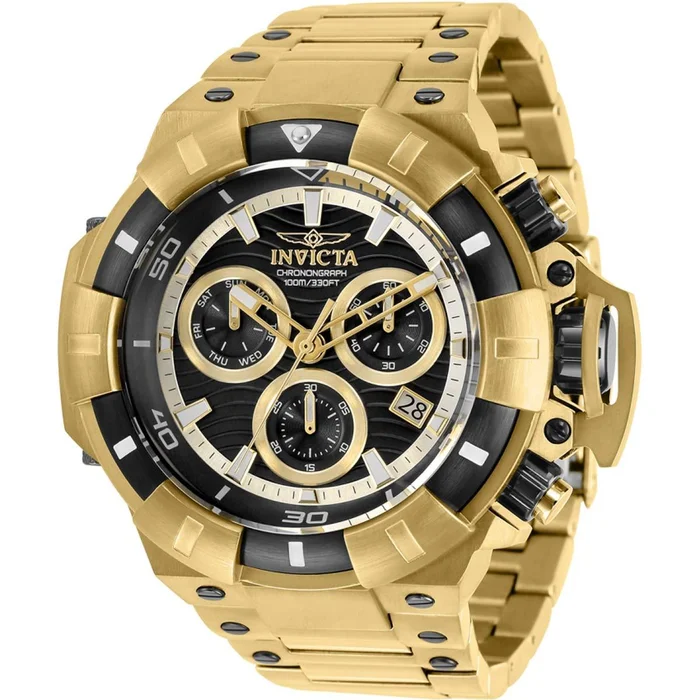 Invicta Men’s Quartz Chronograph Watch – Akula Yellow Gold Steel Bracelet | 31872