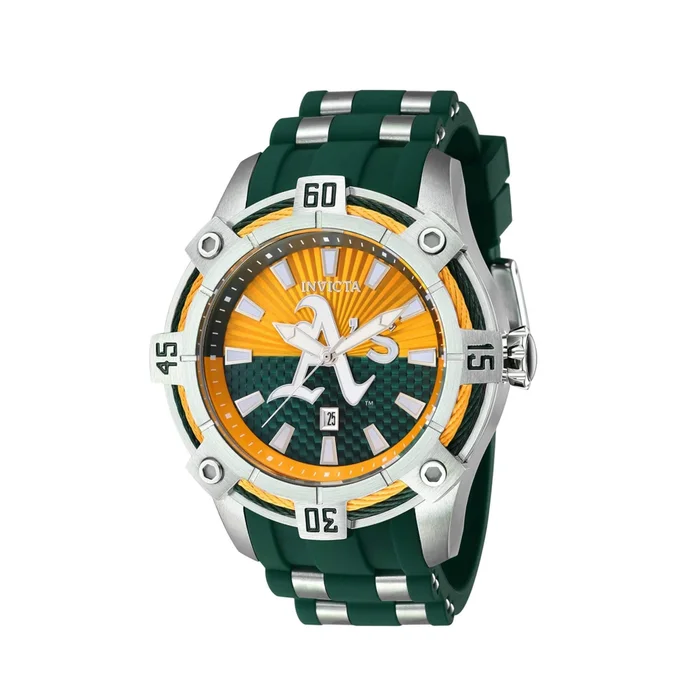Invicta Men’s Quartz Watch – MLB Oakland Athletics Yellow and Green Dial | 43278