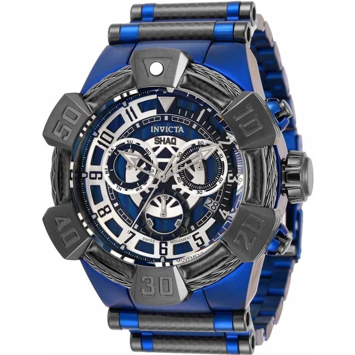 Invicta Men’s Quartz Watch – Shaq Chronograph Blue Stainless Steel Bracelet | 33679