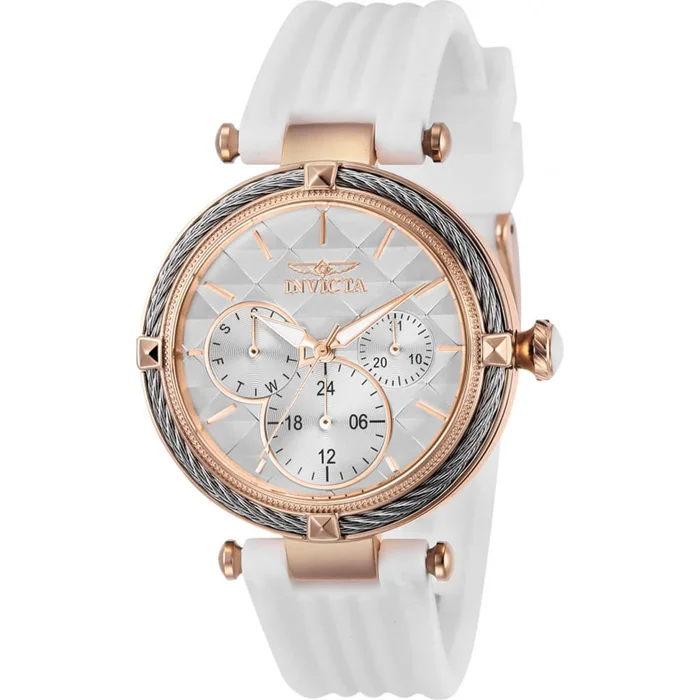 Invicta Women’s Quartz Watch – Bolt Rose Gold Case White Dial Rubber Strap | 28969