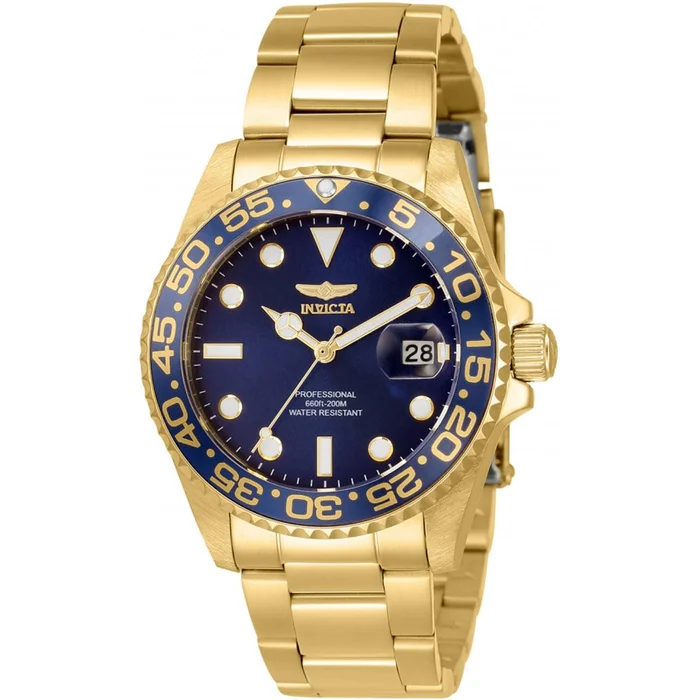 Invicta Women’s Quartz Watch – Pro Diver Rotating Bezel Yellow Gold Bracelet | 33262